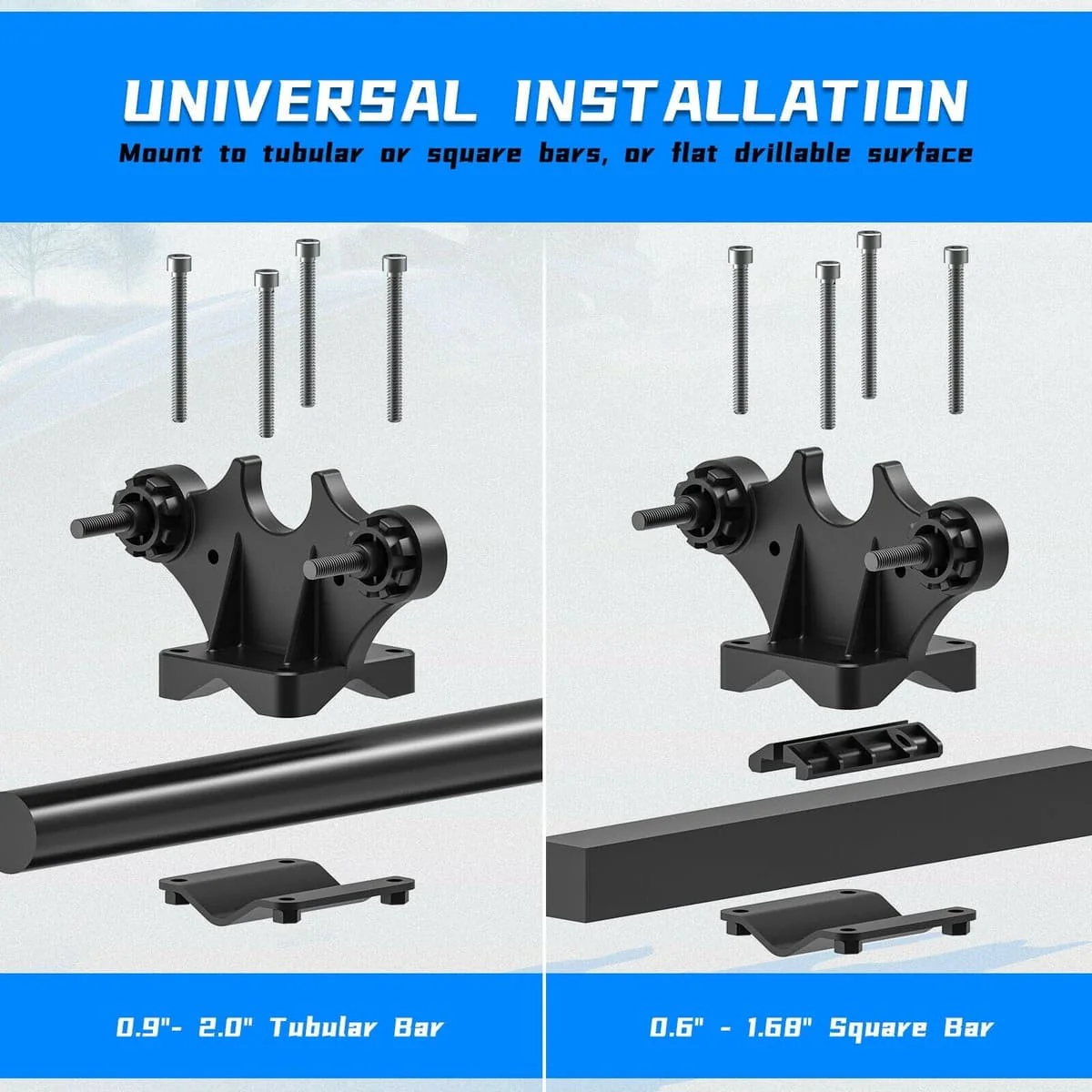 Kemimoto Polaris UTV/ATV Double U-Bracket Mount Grip - Image 4