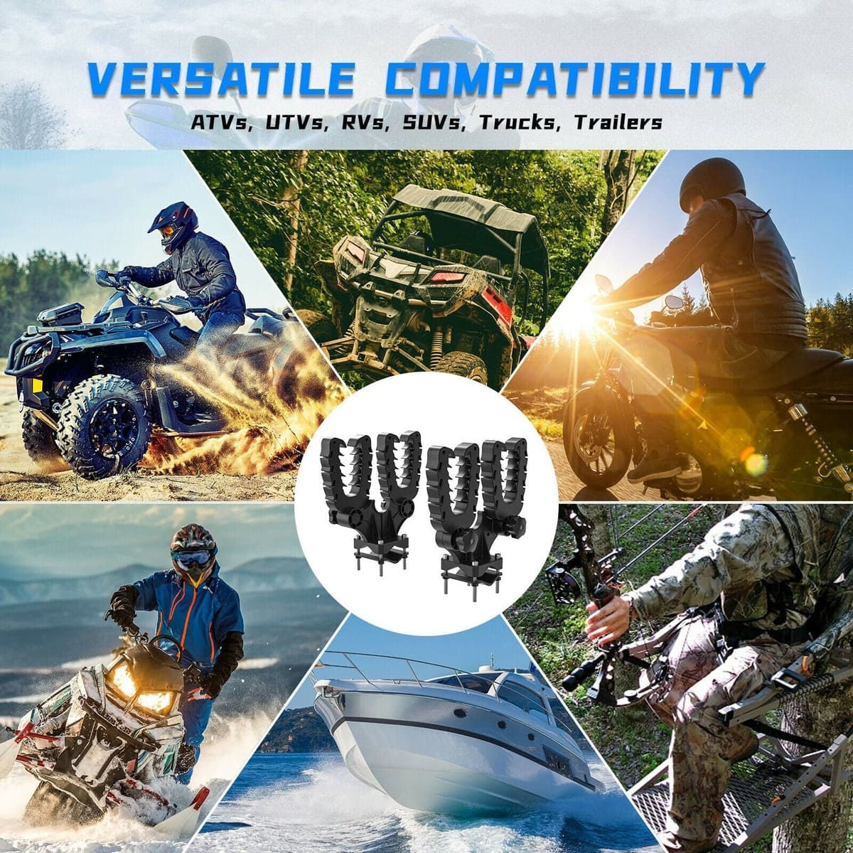 Kemimoto Polaris UTV/ATV Double U-Bracket Mount Grip - Image 9