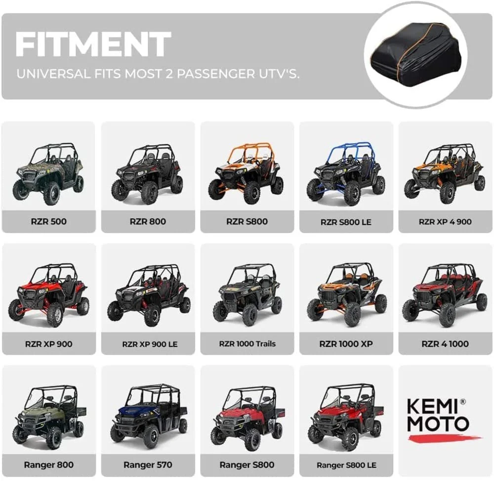 Kemimoto UTV Cover w/ Rlective Strip - Image 7