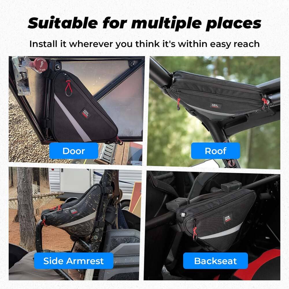 Kemimoto UTV Roll Bar Triangle Storage Bag - Image 7