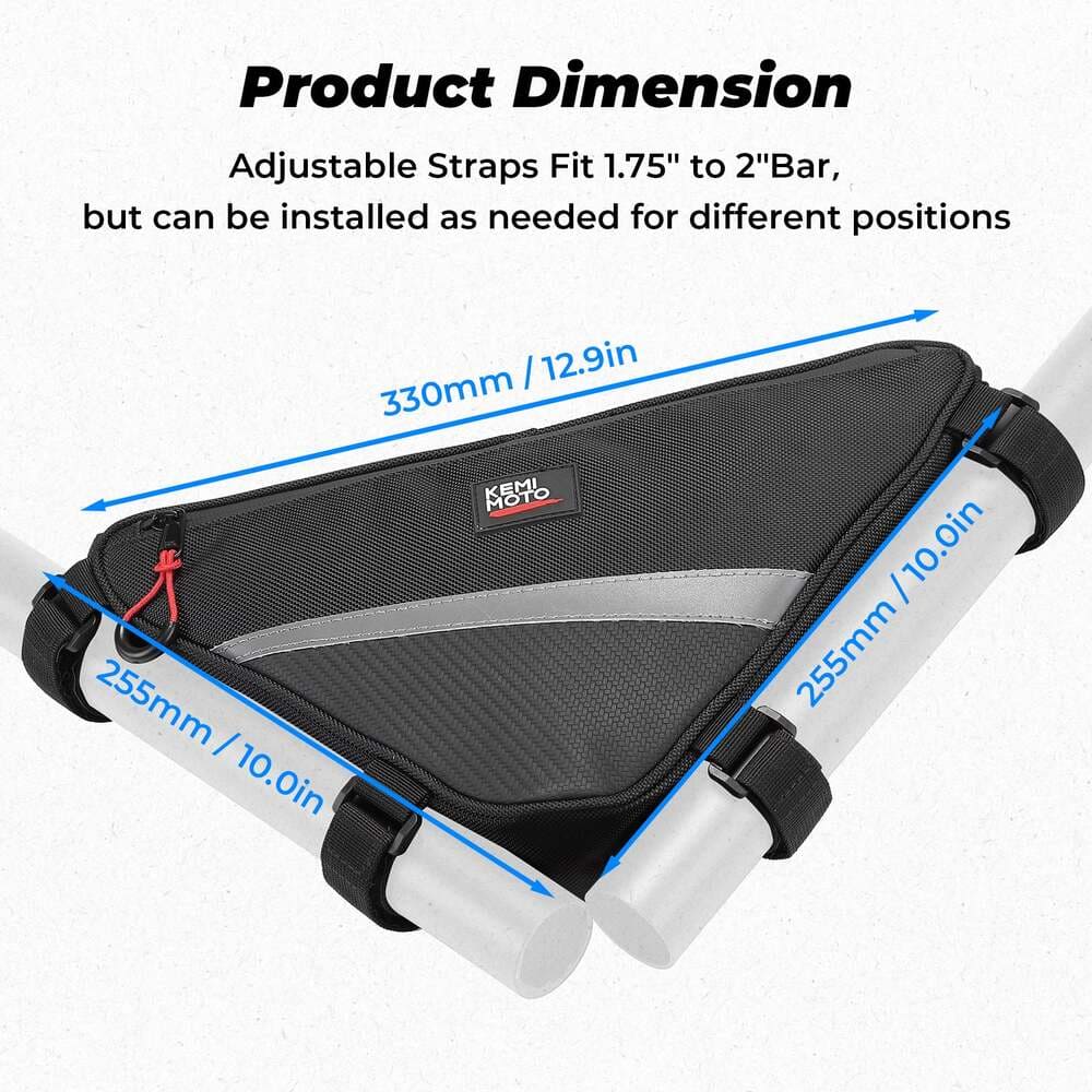 Kemimoto UTV Roll Bar Triangle Storage Bag - Image 9