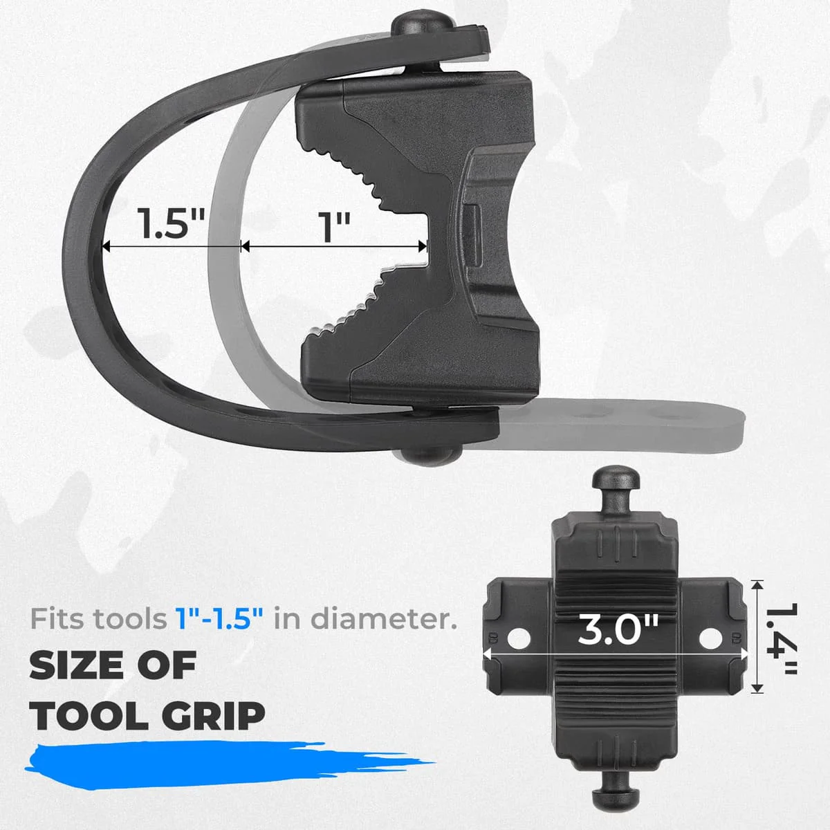 Kemimoto Universal 0.75-2.25" Roll Bars Type B Rubber Tool Clamp - Image 5