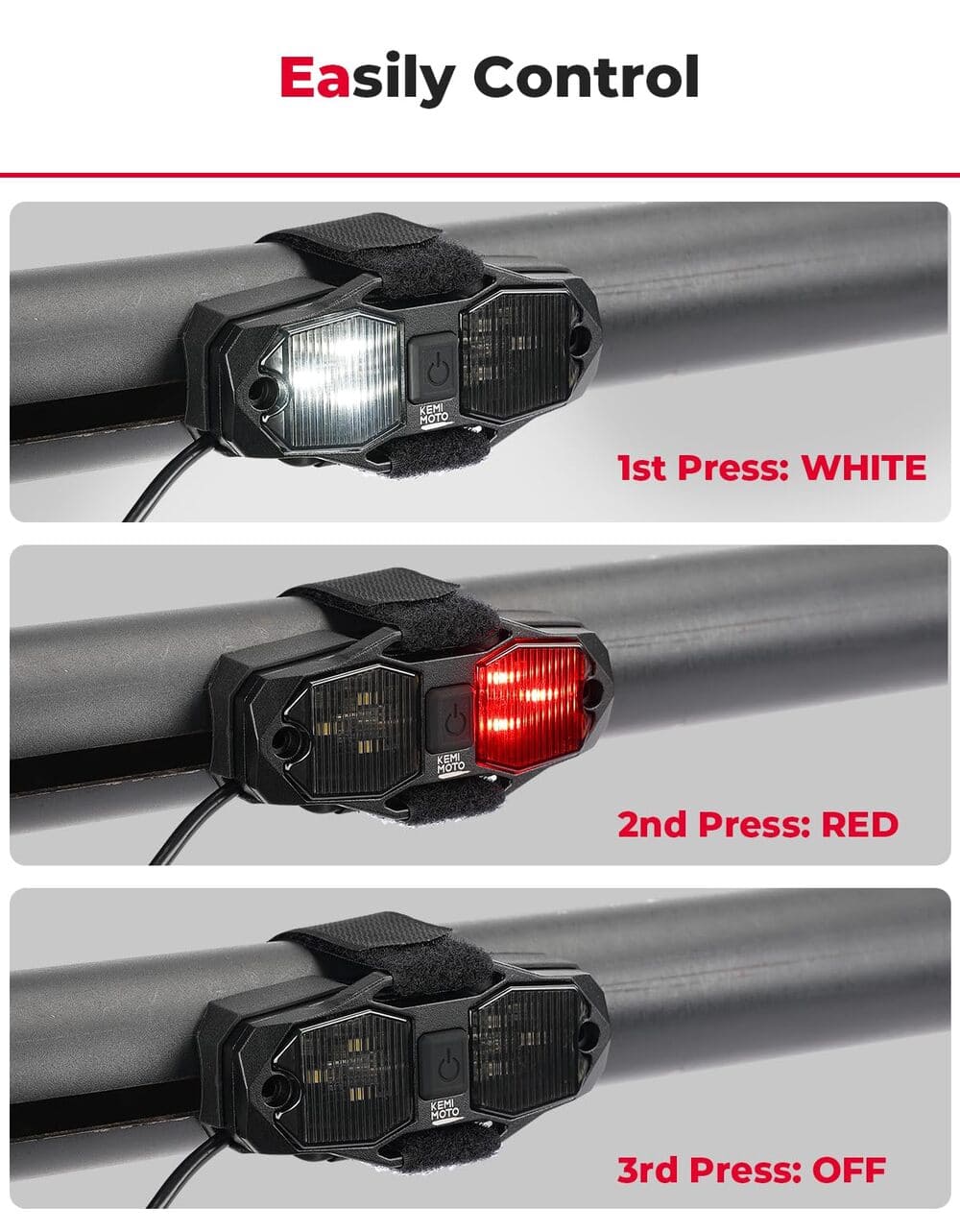 Kemimoto Universal Cab Roll Cage Waterproof LED Light - Image 4