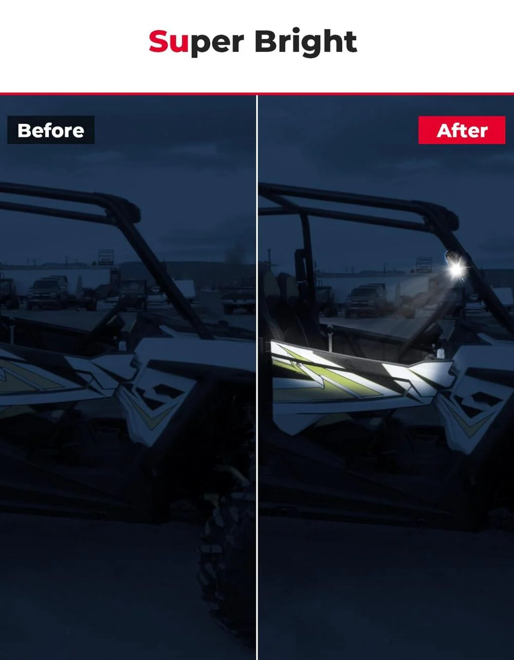 Kemimoto Universal Cab Roll Cage Waterproof LED Light - Image 5