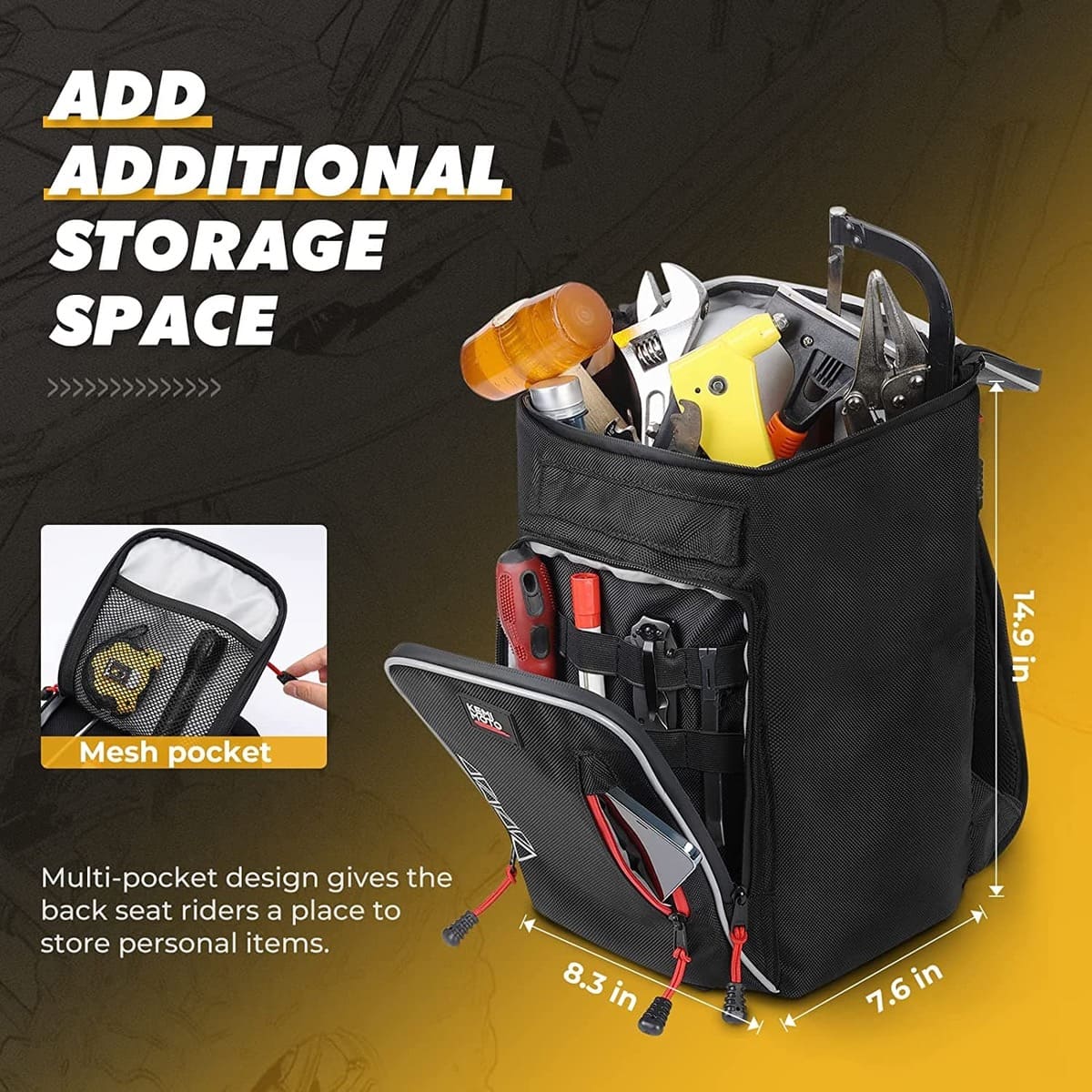 Kemimoto Updated Center Shoulder Console Bag W/ Cooler Bag - Image 6