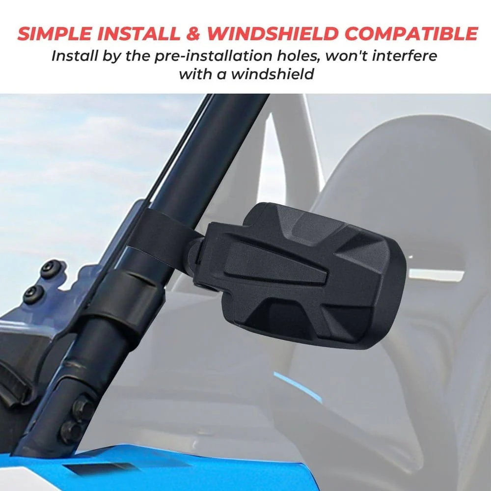 Kemimoto UTV 1.65"-2" Rear View Mirror & 1.75" Round Tube Convex Side Mirror - Image 12
