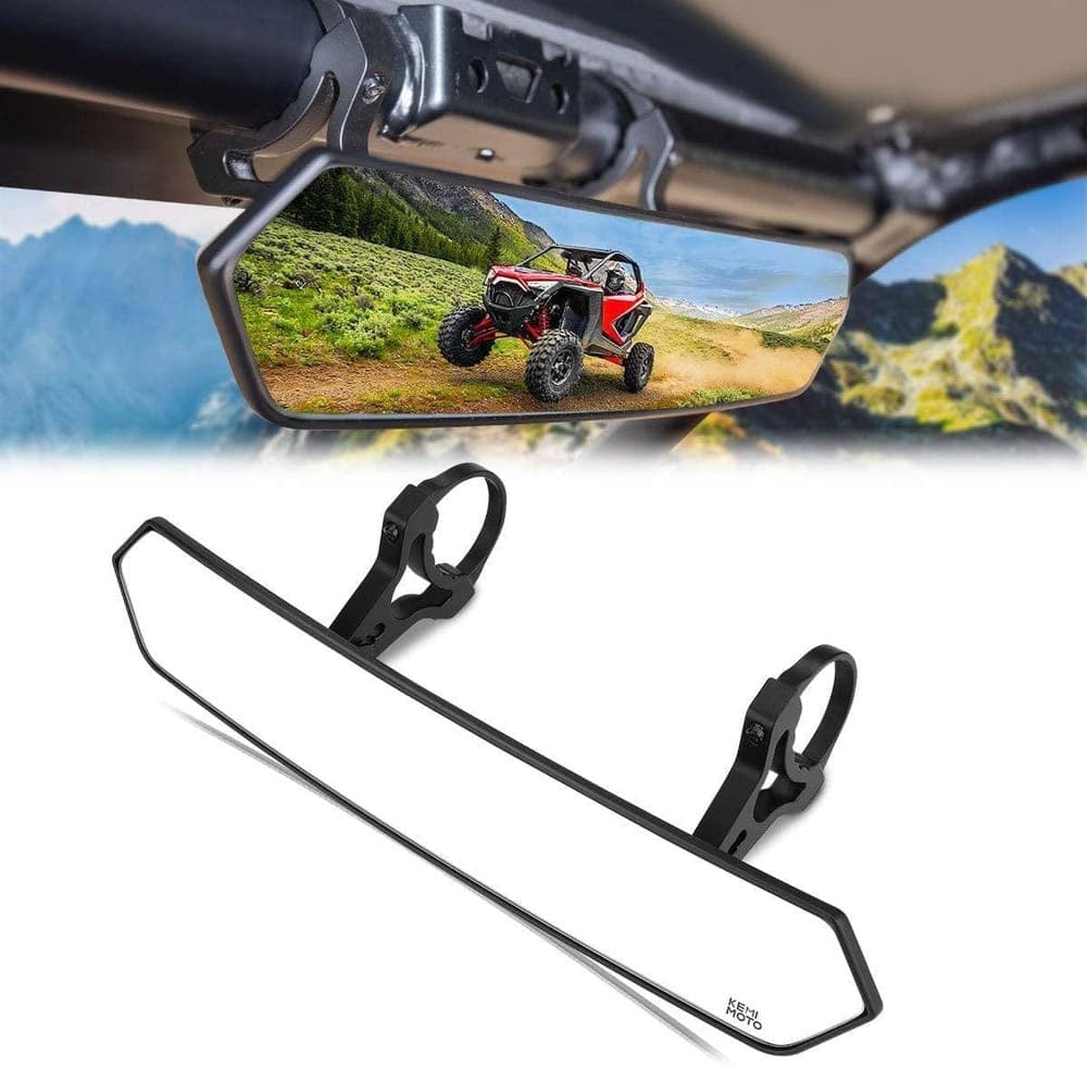 Kemimoto UTV 1.65"-2" Rear View Mirror & 1.75" Round Tube Convex Side Mirror - Image 2