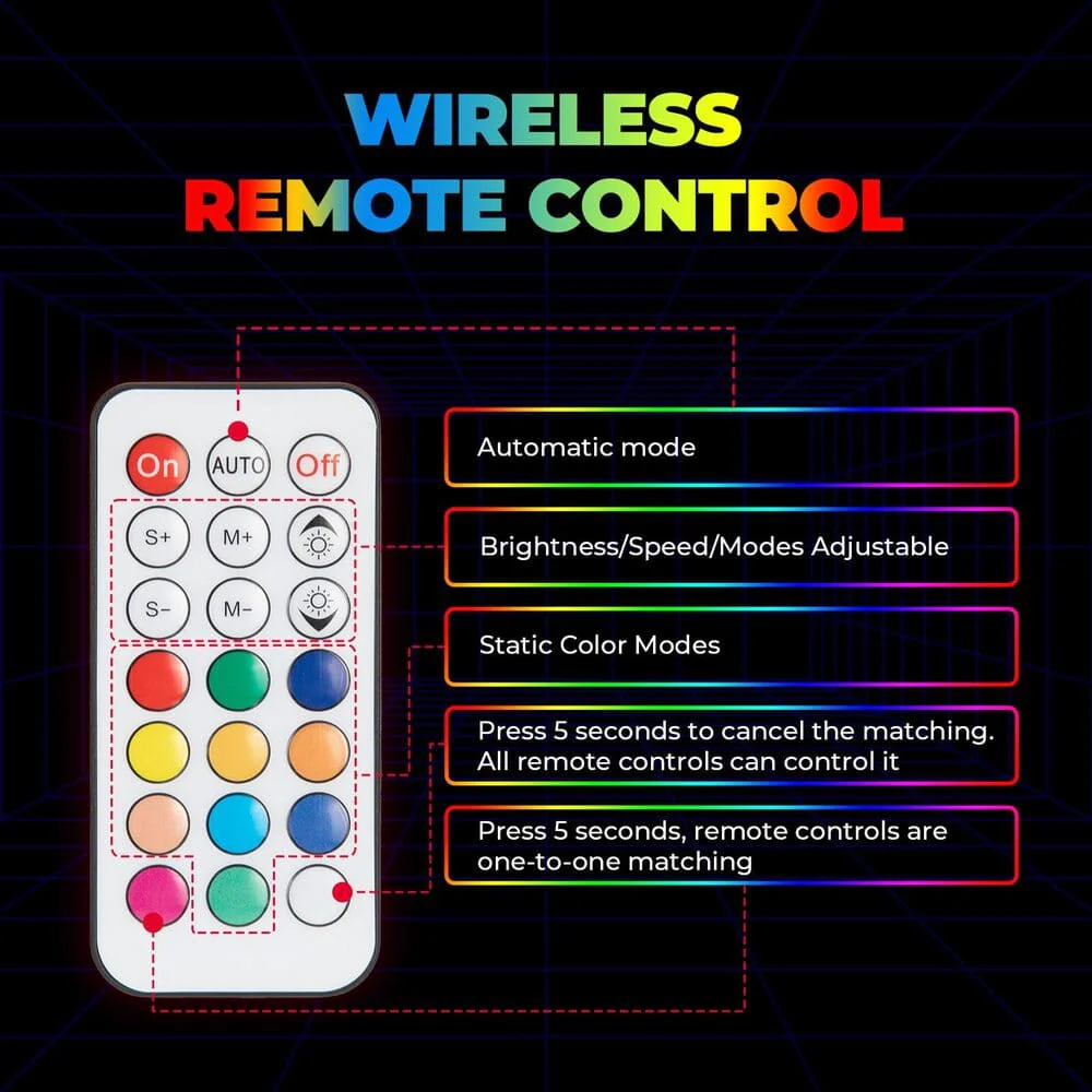 Kemimoto UTV 2Pcs 5FT Spiral Whip Light with RF Remote Control - Image 10