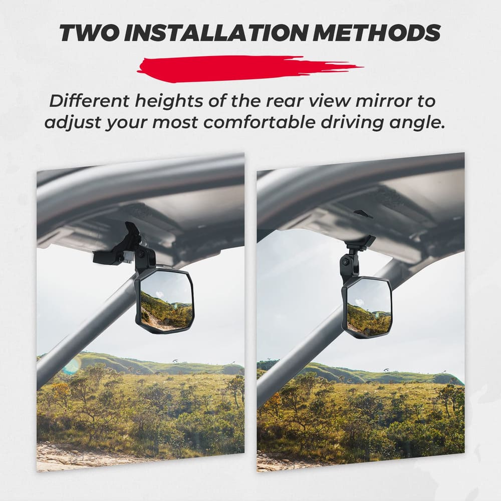 Kemimoto UTV Center Mirrors 1.5"/2" Roll Cage Bar - Image 5