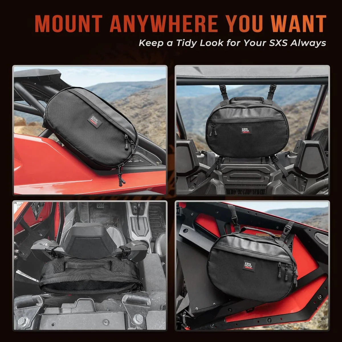 Kemimoto UTV Drive Belt Storage Bag w/ Reflective Strip - Image 3