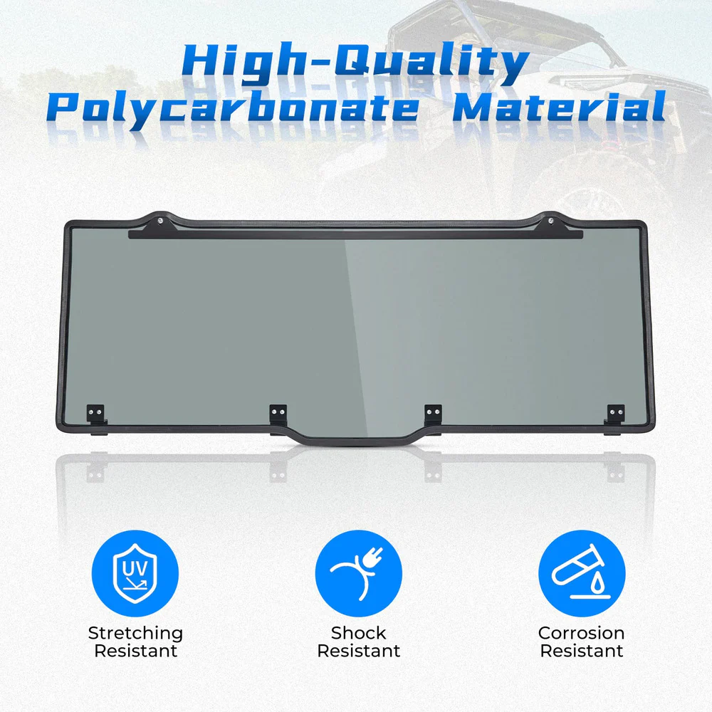 Kemimoto Polaris Ranger UTV Tint Hard Roof Rear Windshield - Image 7