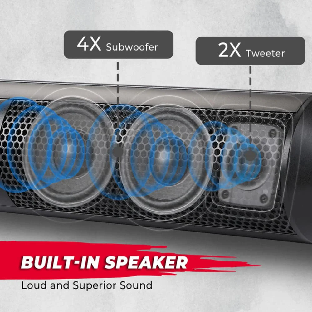 Kemimoto UTV Sound Bar System Bluetooth Speaker 500W 28" Outdoor Marine Soundbar - Image 10