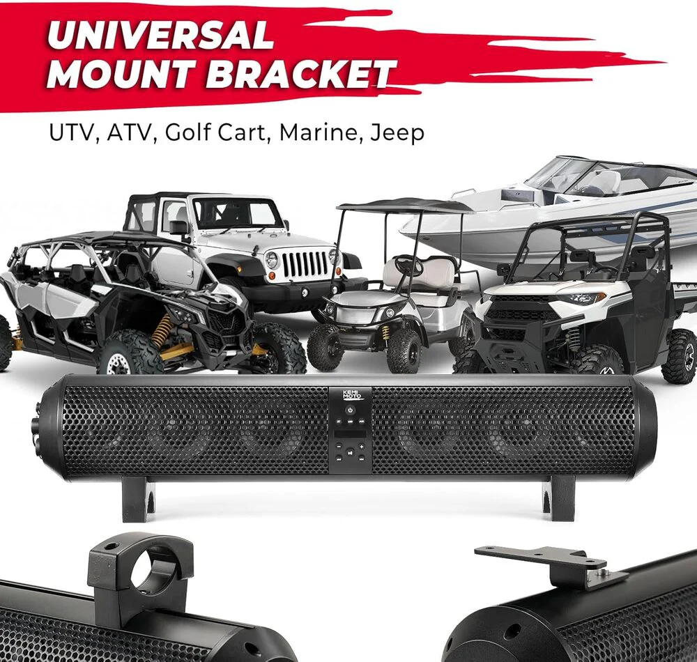 Kemimoto UTV Sound Bar System Bluetooth Speaker 500W 28" Outdoor Marine Soundbar - Image 5