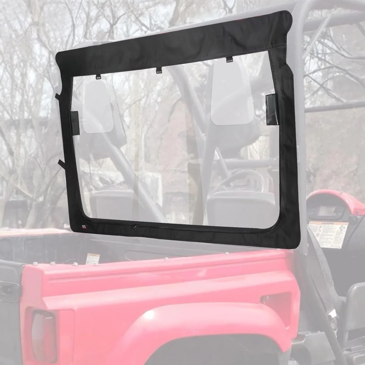 Kemimoto Yamaha Rhino Rear Windshield with Zipper Back - Image 7