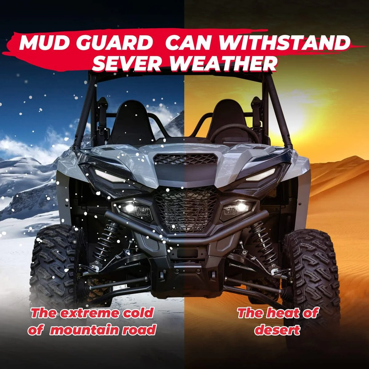 Kemimoto '21 Yamaha Wolverine RMAX 4 1000 Mudguard Fender Flares Splash Guard - Image 7
