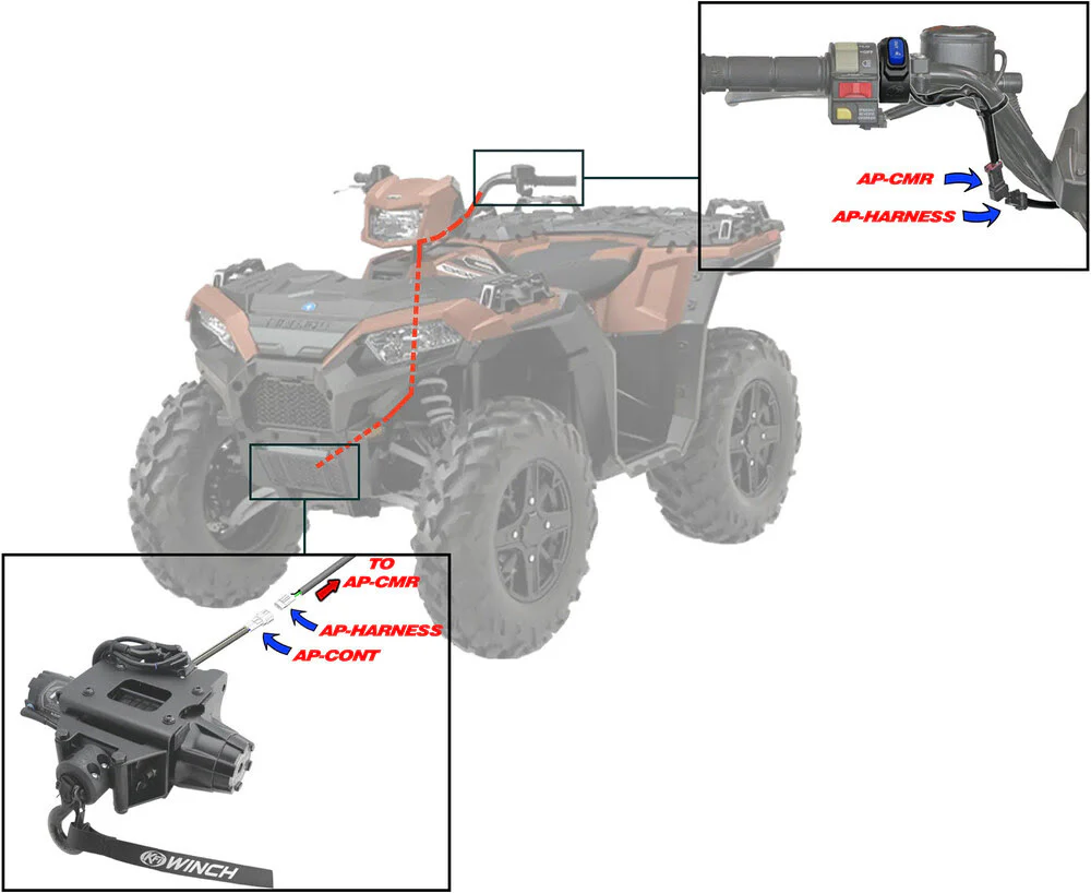 KFI Polaris 3500lbs Assault Plug-N-Play Winch - Image 2