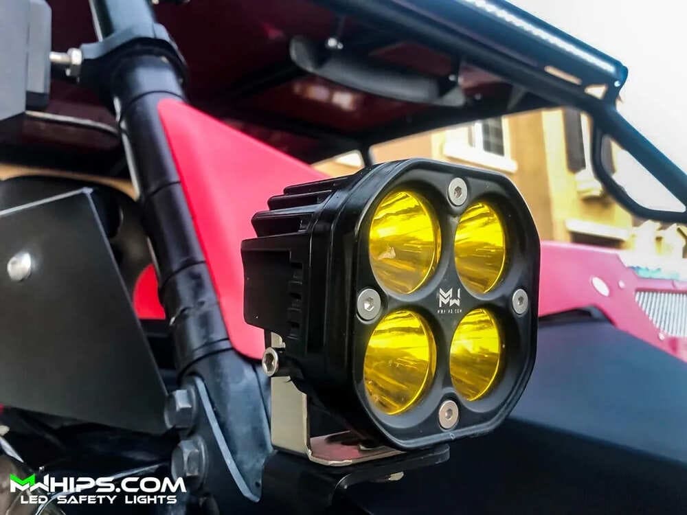 M Whips 3" 40W 3400L Single Amber Spot Light - Image 2