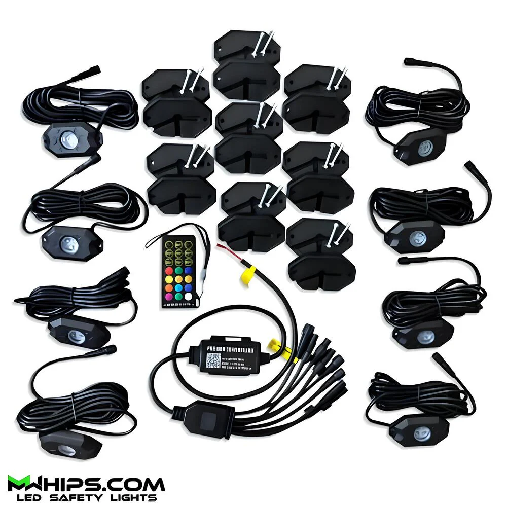 M Whips T2 Bluetooth RGB Rock Kit - 8 Pods - Image 6