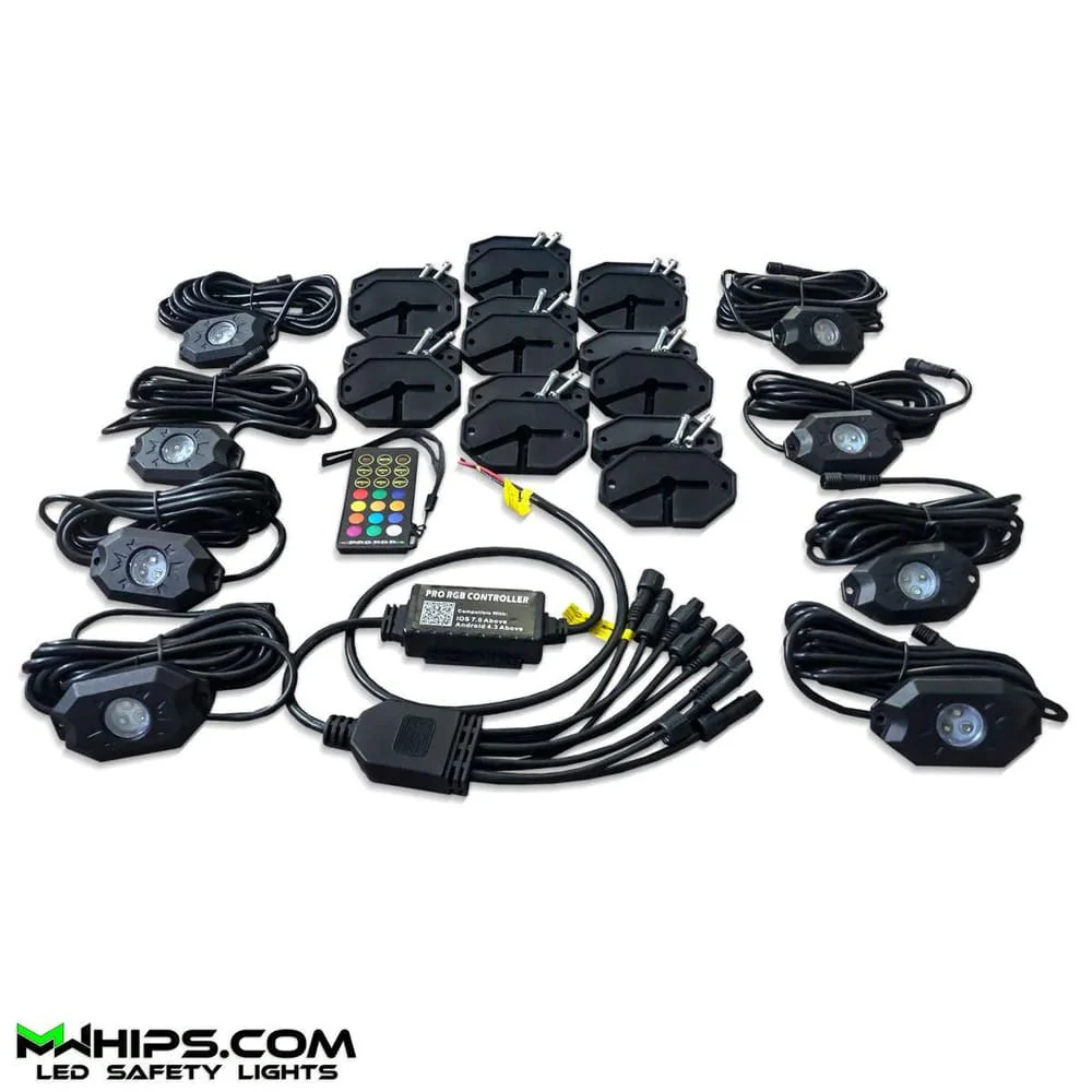 M Whips T2 RGB/RGBW Bluetooth Chasing Rock Light Kit