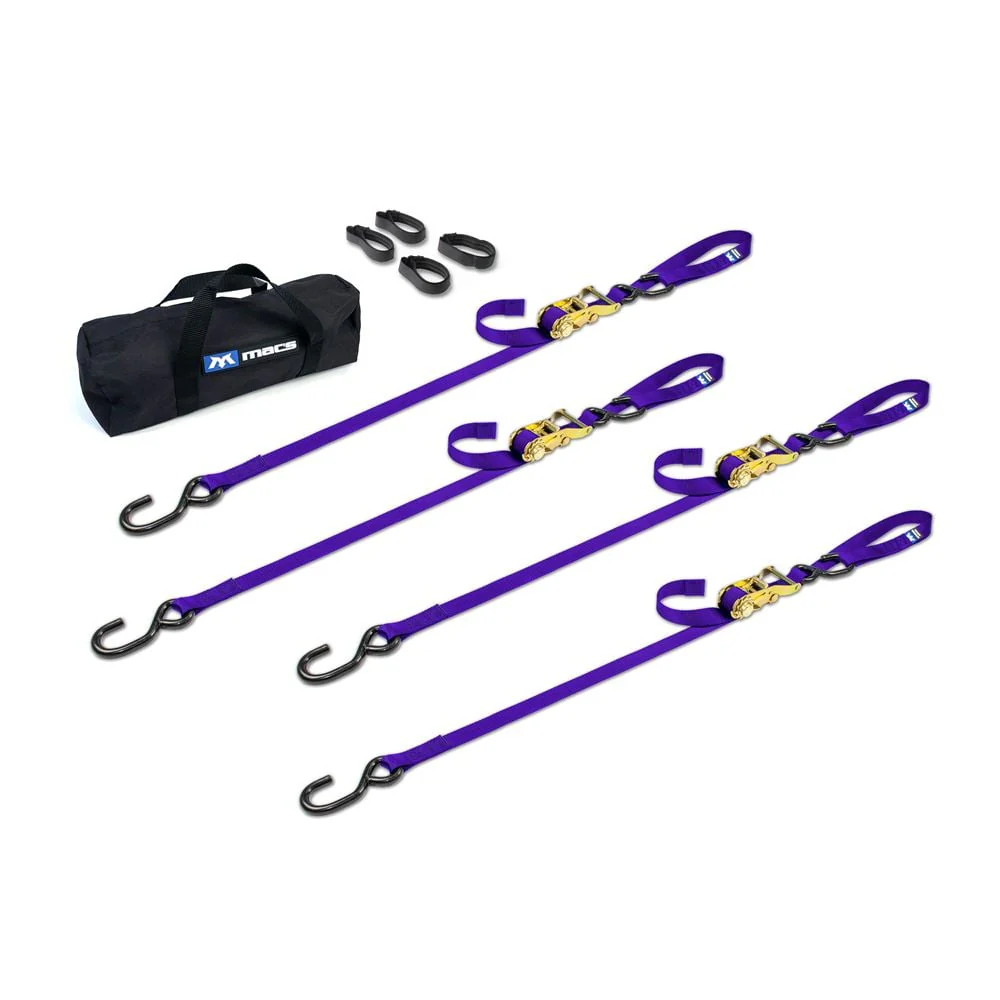 Mac's Tie Downs 1" Motorcycle Ratchet Tie-Down Pack with Integrated Soft Loops S-Hooks - Image 10