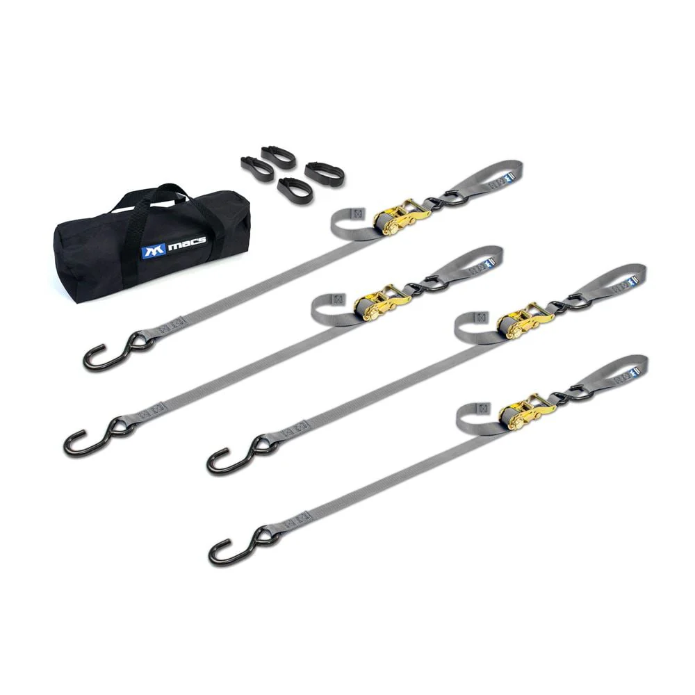 Mac's Tie Downs 1" Motorcycle Ratchet Tie-Down Pack with Integrated Soft Loops S-Hooks - Image 11