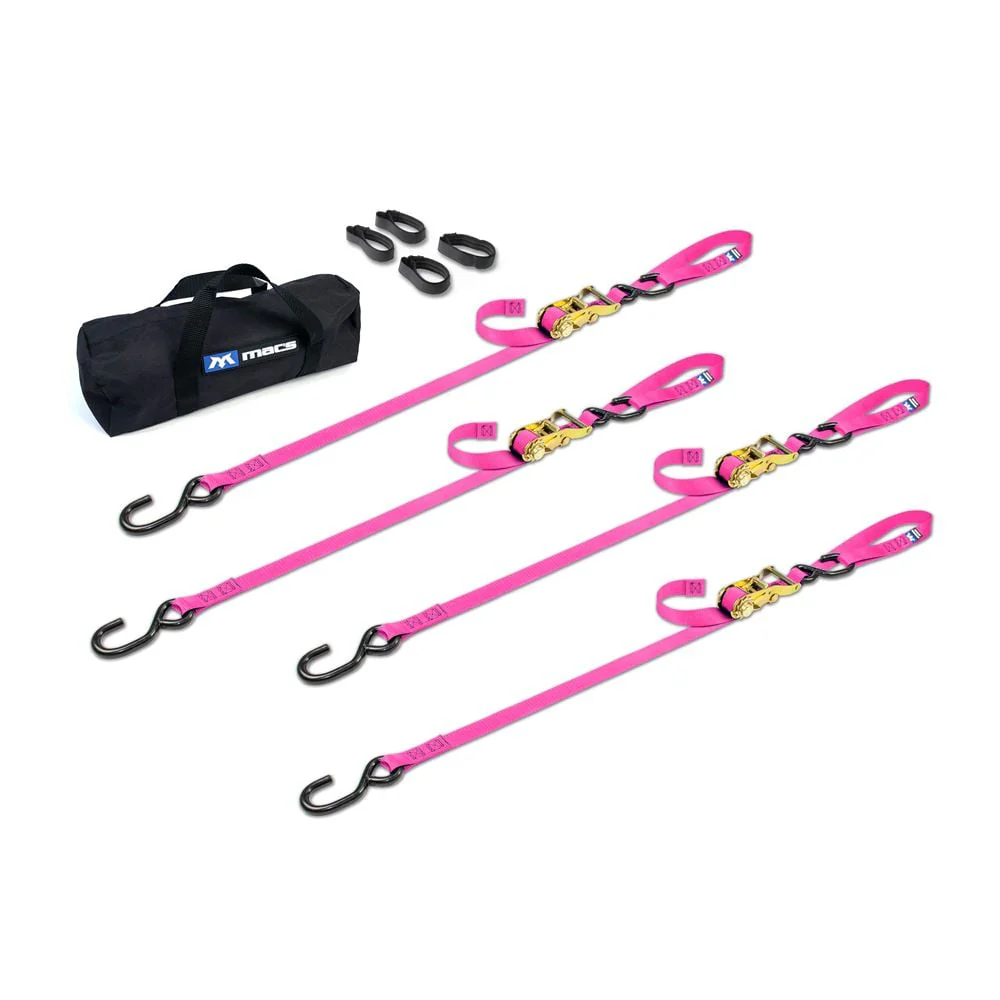 Mac's Tie Downs 1" Motorcycle Ratchet Tie-Down Pack with Integrated Soft Loops S-Hooks - Image 14