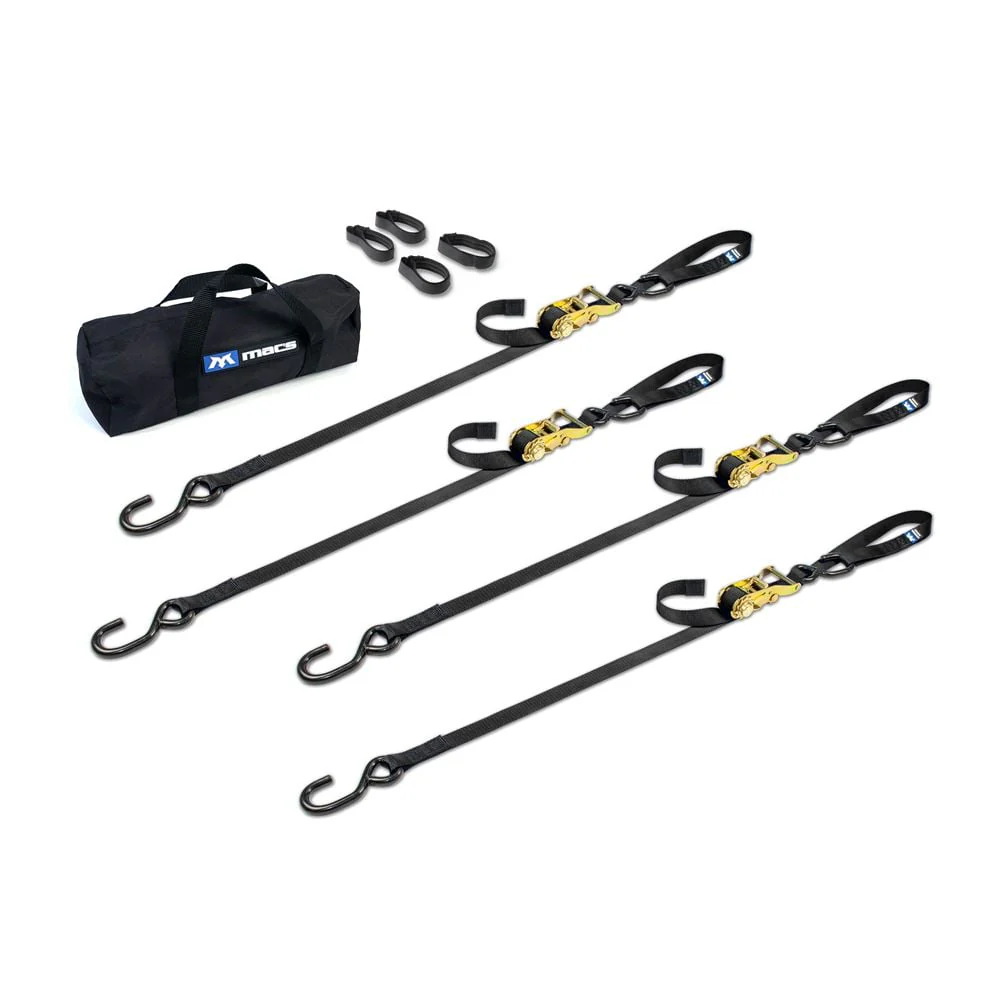 Mac's Tie Downs 1" Motorcycle Ratchet Tie-Down Pack with Integrated Soft Loops S-Hooks - Image 15