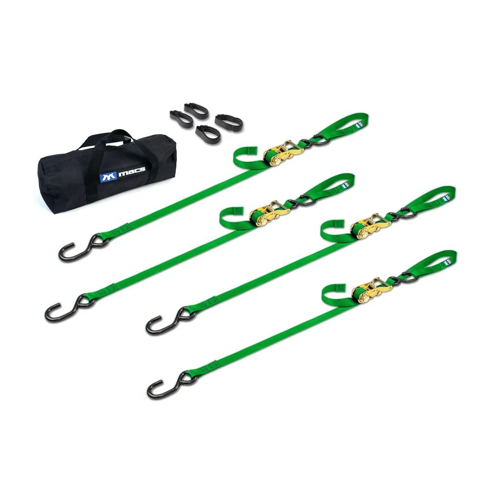 Mac's Tie Downs 1" Motorcycle Ratchet Tie-Down Pack with Integrated Soft Loops S-Hooks - Image 8