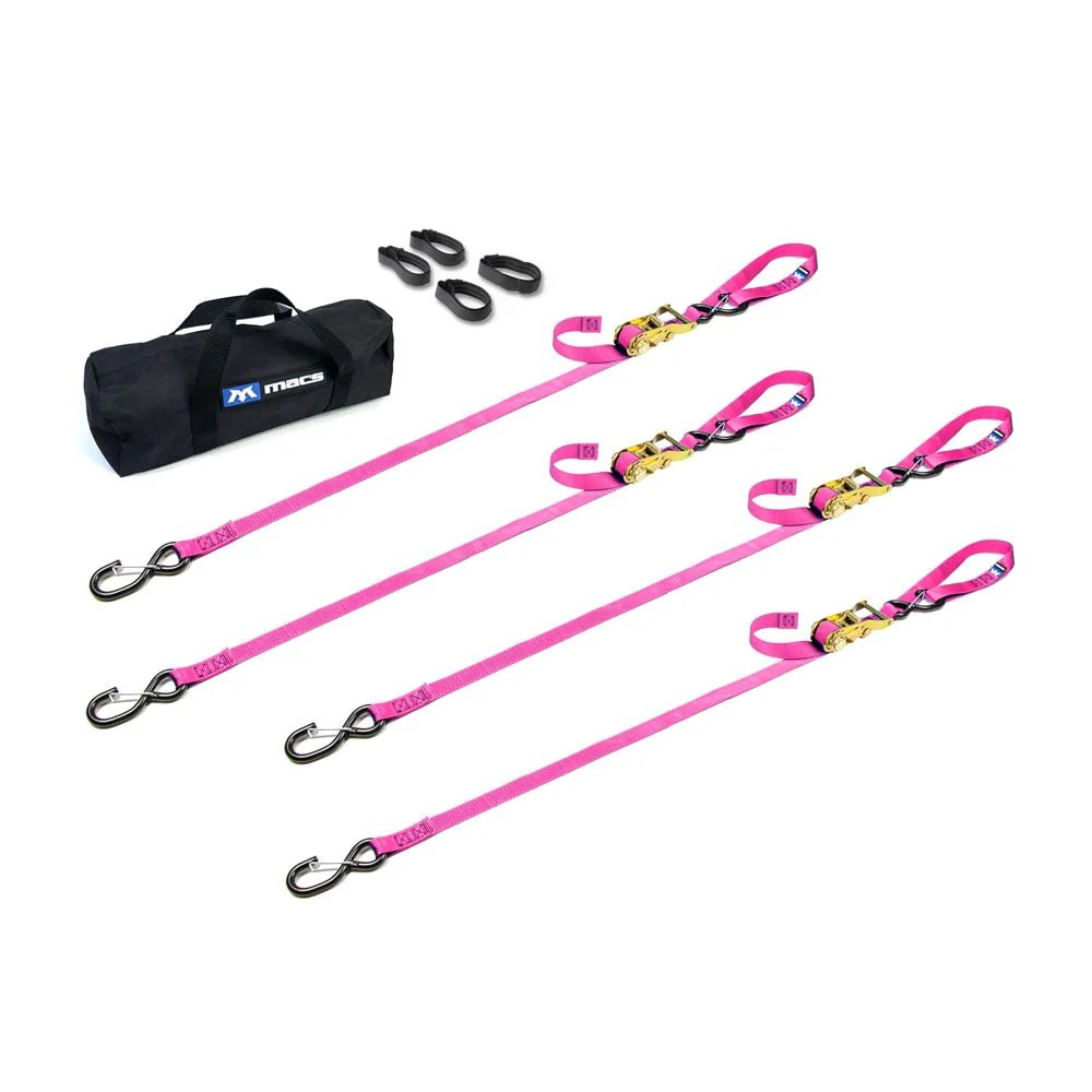 Mac's Tie Downs 1" Motorcycle Ratchet Tie-Down Pack with Integrated Soft Loops S-Hooks And Keepers - Image 11
