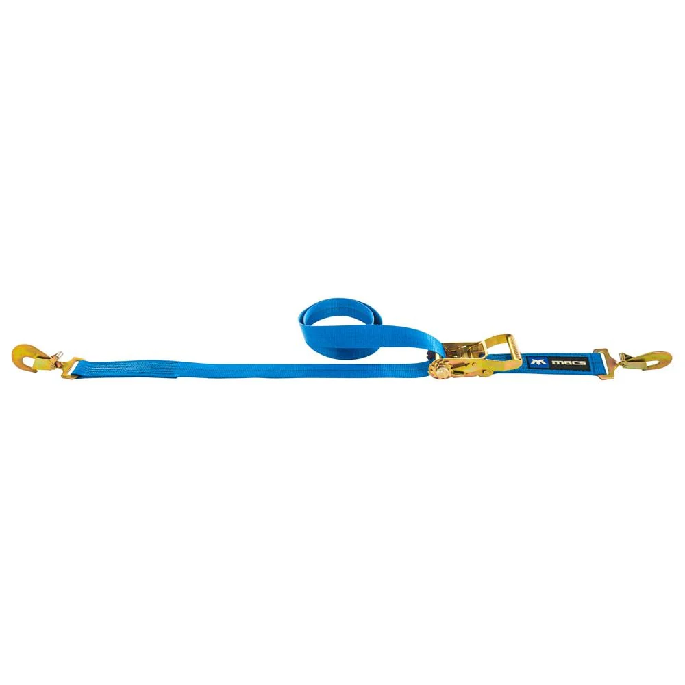 Mac's Tie Downs 2" Ratchet Strap with Twisted Snap Hooks, Sewn Fixed End