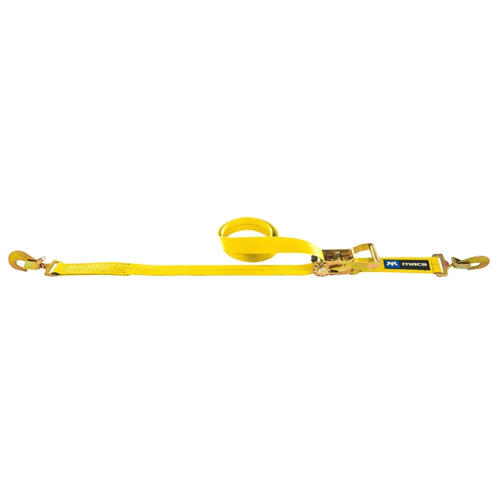 Mac's Tie Downs 2" Ratchet Strap with Twisted Snap Hooks, Sewn Fixed End - Image 5