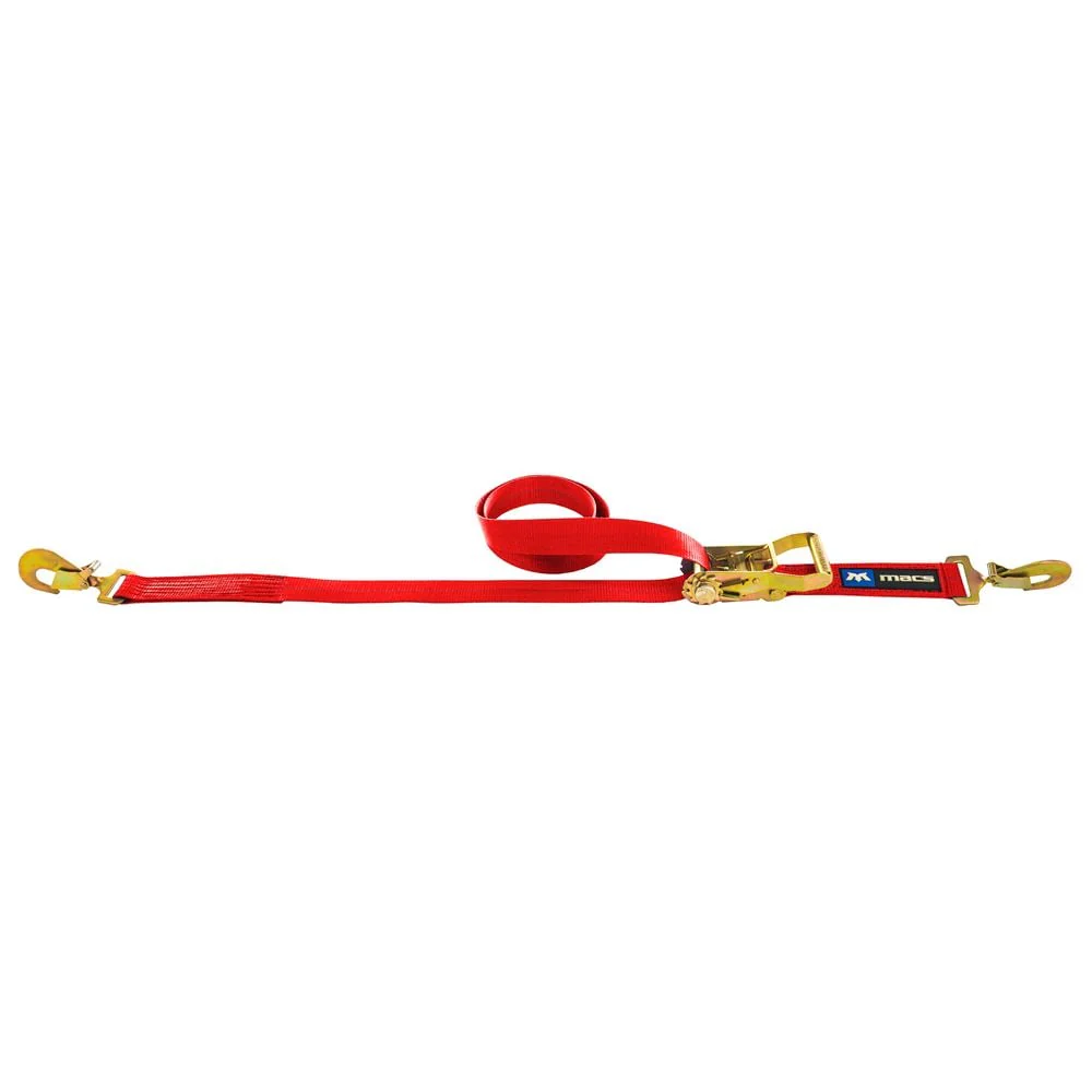 Mac's Tie Downs 2" Ratchet Strap with Twisted Snap Hooks, Sewn Fixed End - Image 6