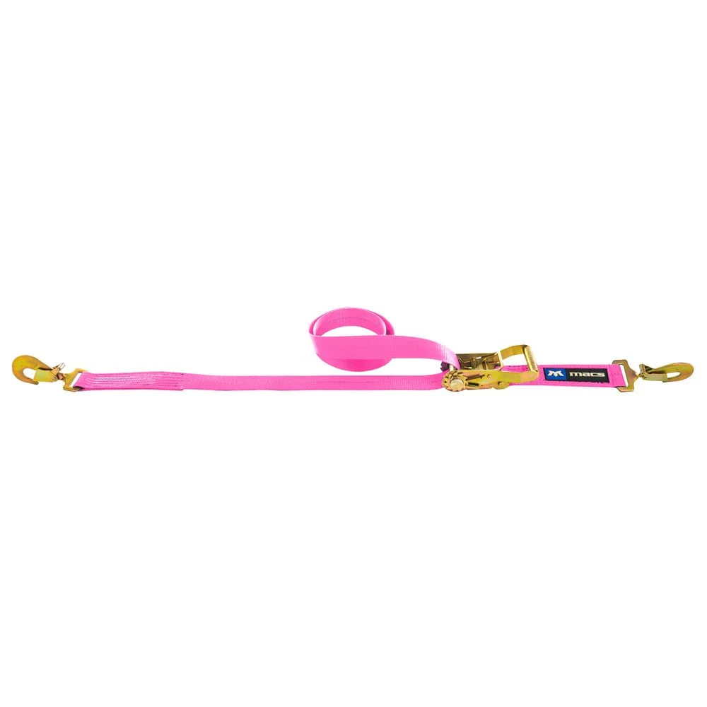 Mac's Tie Downs 2" Ratchet Strap with Twisted Snap Hooks, Sewn Fixed End - Image 7
