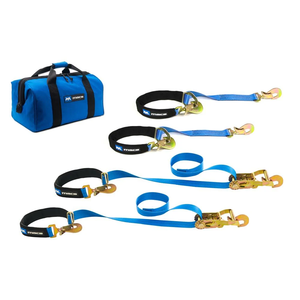 Mac's Tie Downs Axle and 2" x 4' Tie-Back Strap Value Pack, Direct Hook Ends