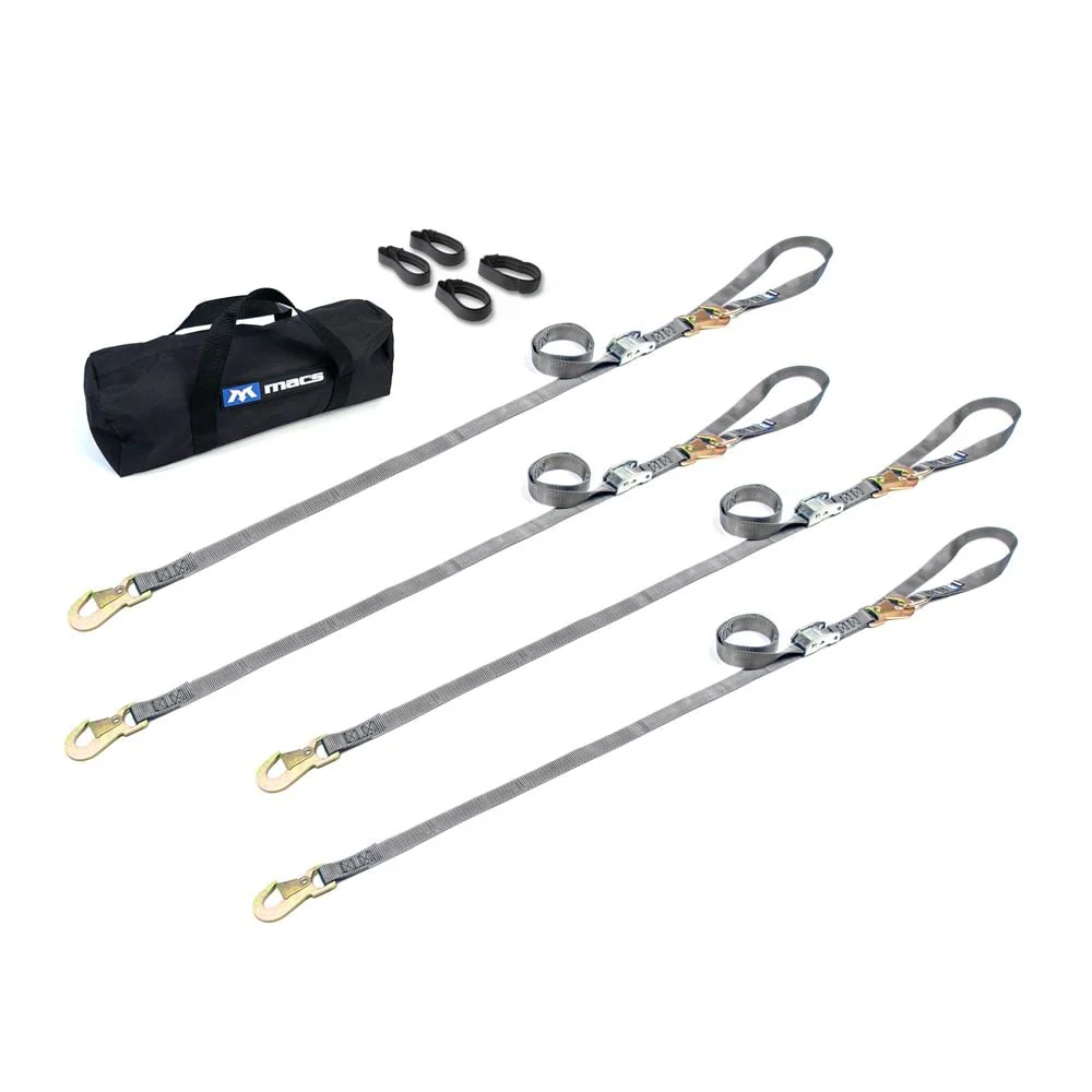 Mac's Tie Downs Motorcycle Cam Tie-Down Pack with Integrated Soft Loops Flat Snap Hooks - Image 10