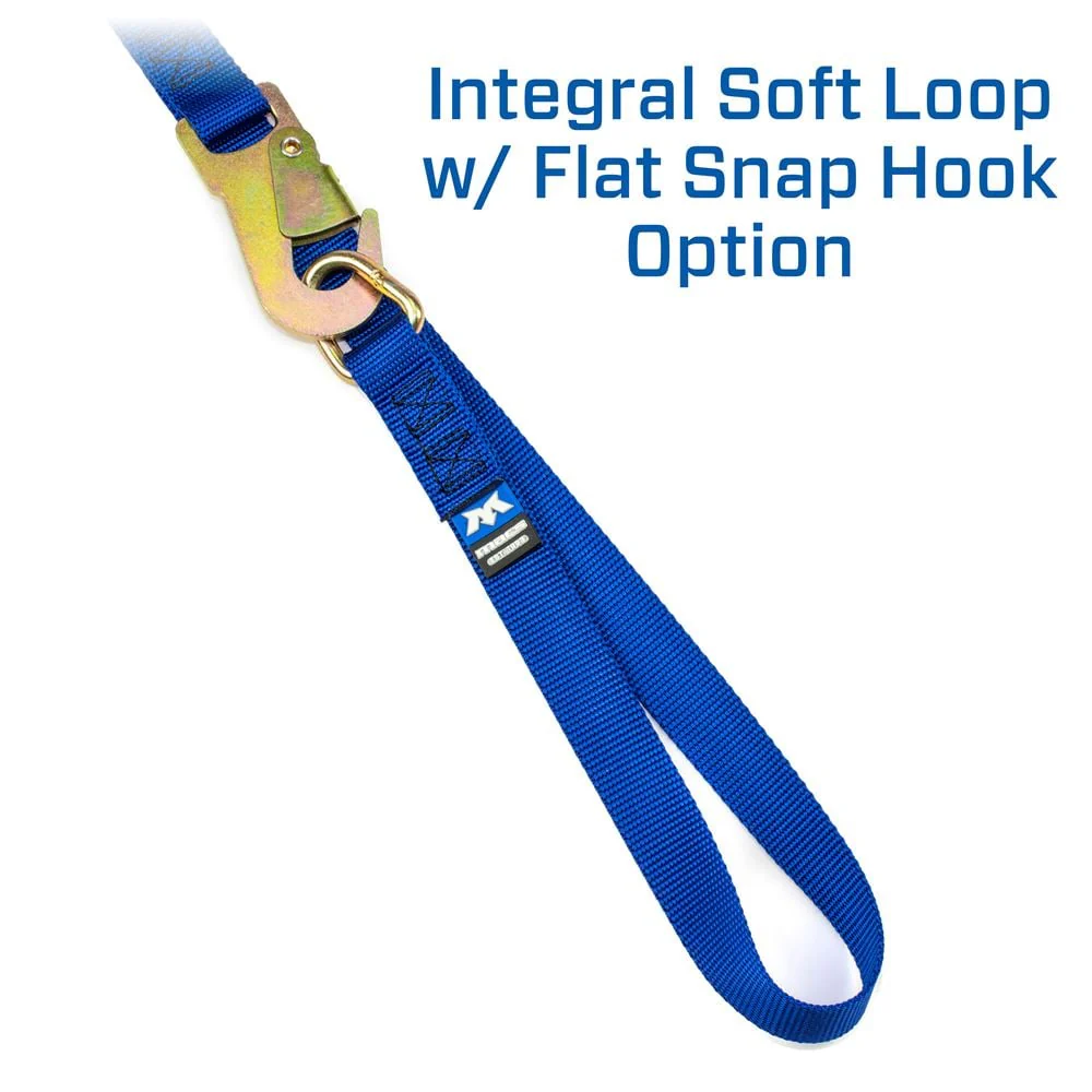 Mac's Tie Downs Motorcycle Cam Tie-Down Pack with Integrated Soft Loops Flat Snap Hooks - Image 3