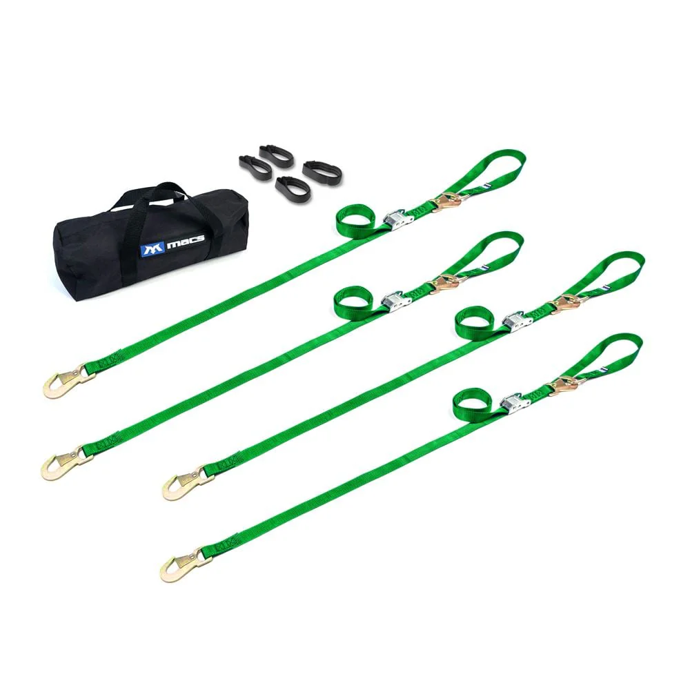 Mac's Tie Downs Motorcycle Cam Tie-Down Pack with Integrated Soft Loops Flat Snap Hooks - Image 7