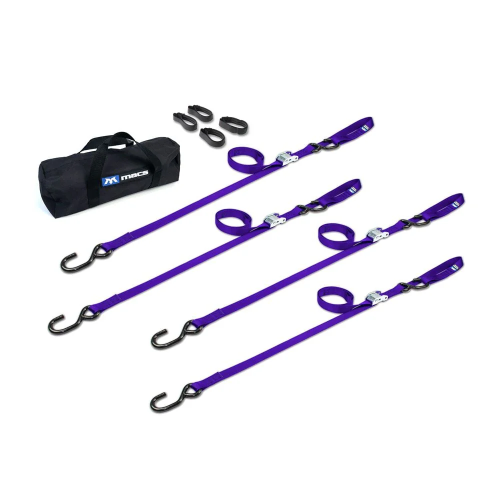 Mac's Tie Downs Motorcycle Cam Tie-Down Pack with Integrated Soft Loops S-Hooks - Image 10