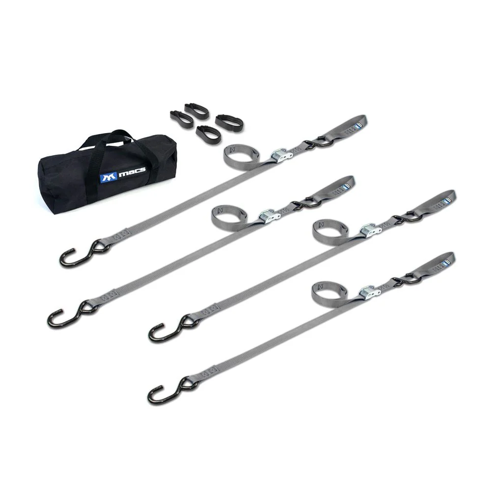 Mac's Tie Downs Motorcycle Cam Tie-Down Pack with Integrated Soft Loops S-Hooks - Image 11