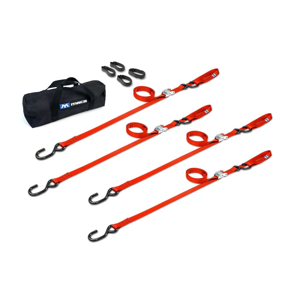 Mac's Tie Downs Motorcycle Cam Tie-Down Pack with Integrated Soft Loops S-Hooks - Image 12