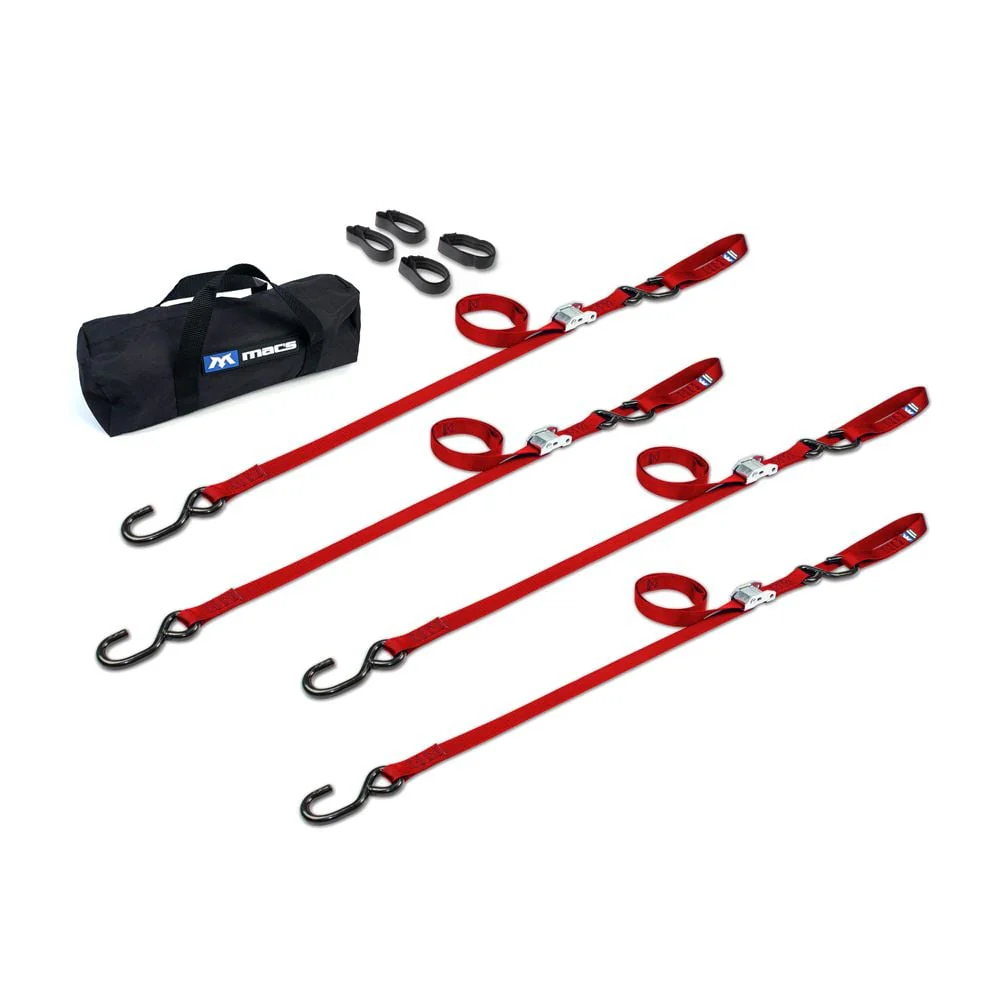 Mac's Tie Downs Motorcycle Cam Tie-Down Pack with Integrated Soft Loops S-Hooks - Image 13