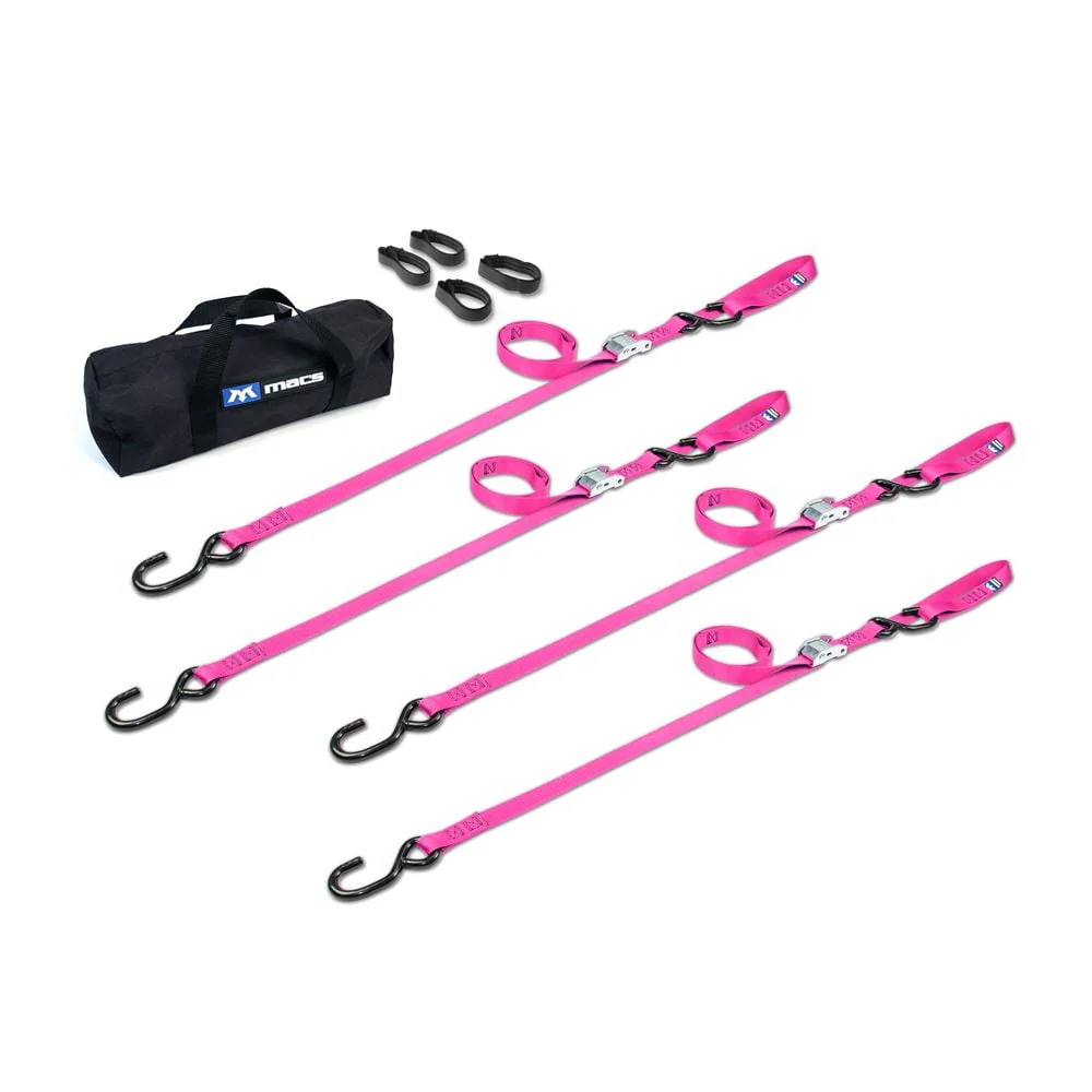 Mac's Tie Downs Motorcycle Cam Tie-Down Pack with Integrated Soft Loops S-Hooks - Image 14
