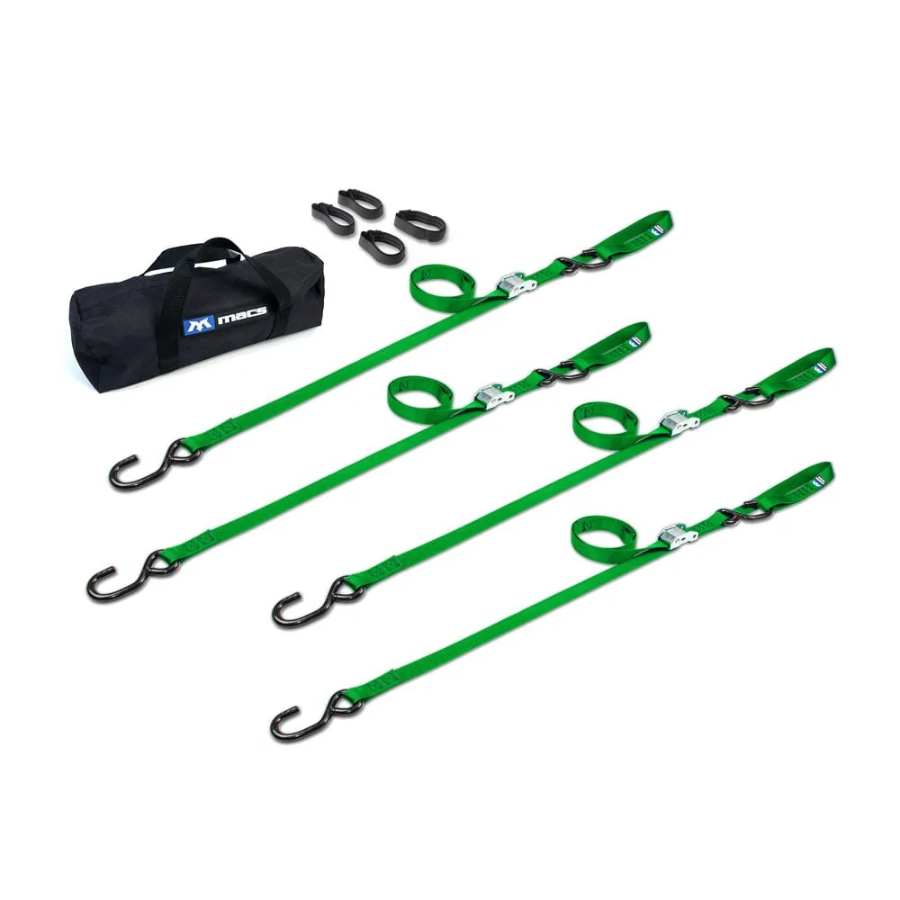 Mac's Tie Downs Motorcycle Cam Tie-Down Pack with Integrated Soft Loops S-Hooks - Image 8