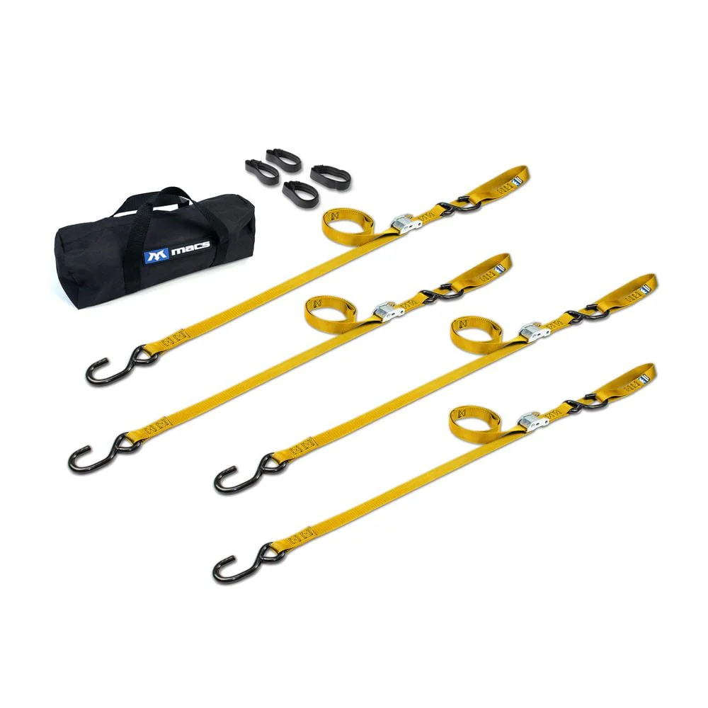 Mac's Tie Downs Motorcycle Cam Tie-Down Pack with Integrated Soft Loops S-Hooks - Image 9