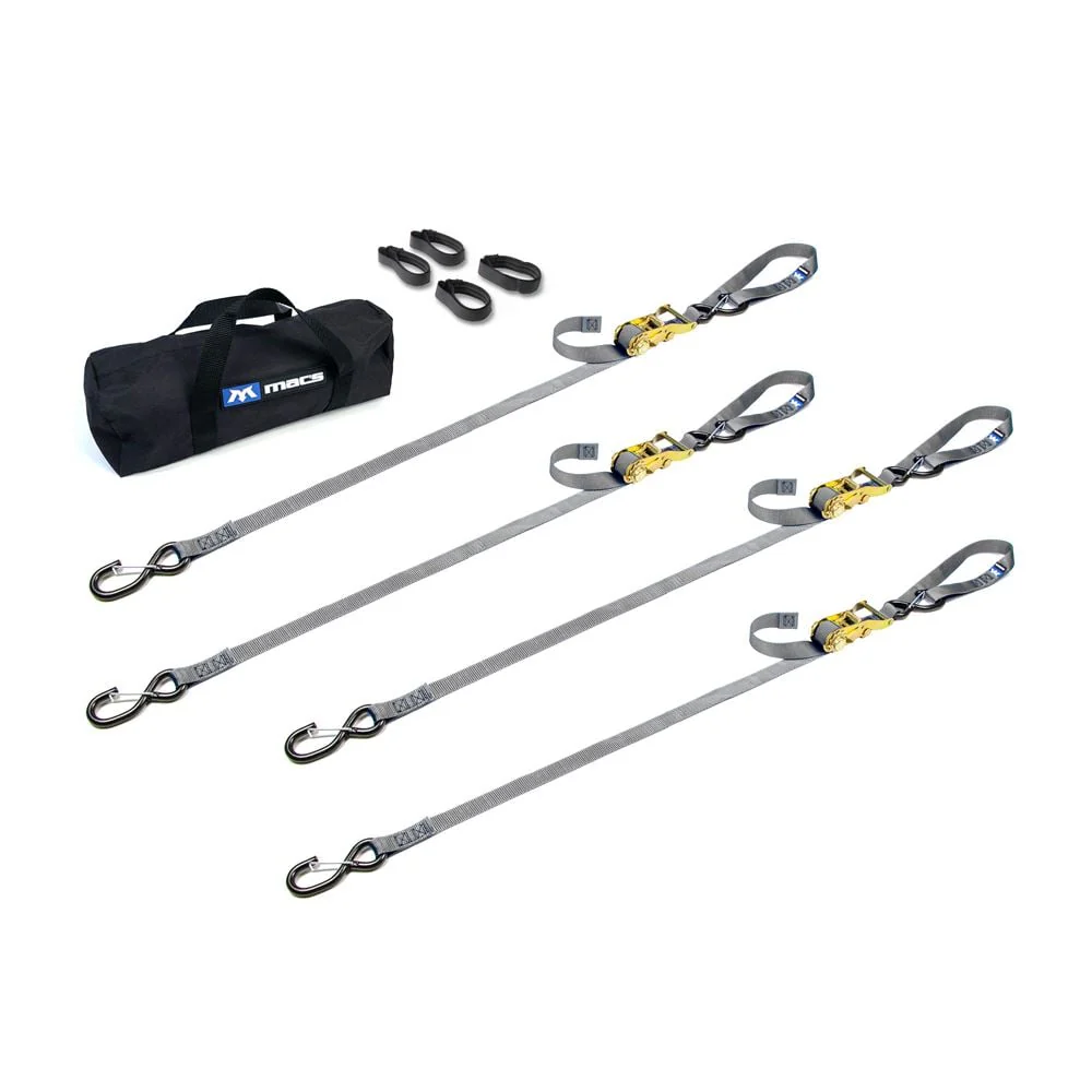 Mac's Tie Downs Motorcycle Cam Tie-Down Pack with Integrated Soft Loops S-Hooks And Keepers - Image 11