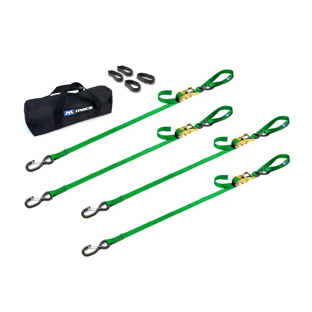 Mac's Tie Downs Motorcycle Cam Tie-Down Pack with Integrated Soft Loops S-Hooks And Keepers - Image 14