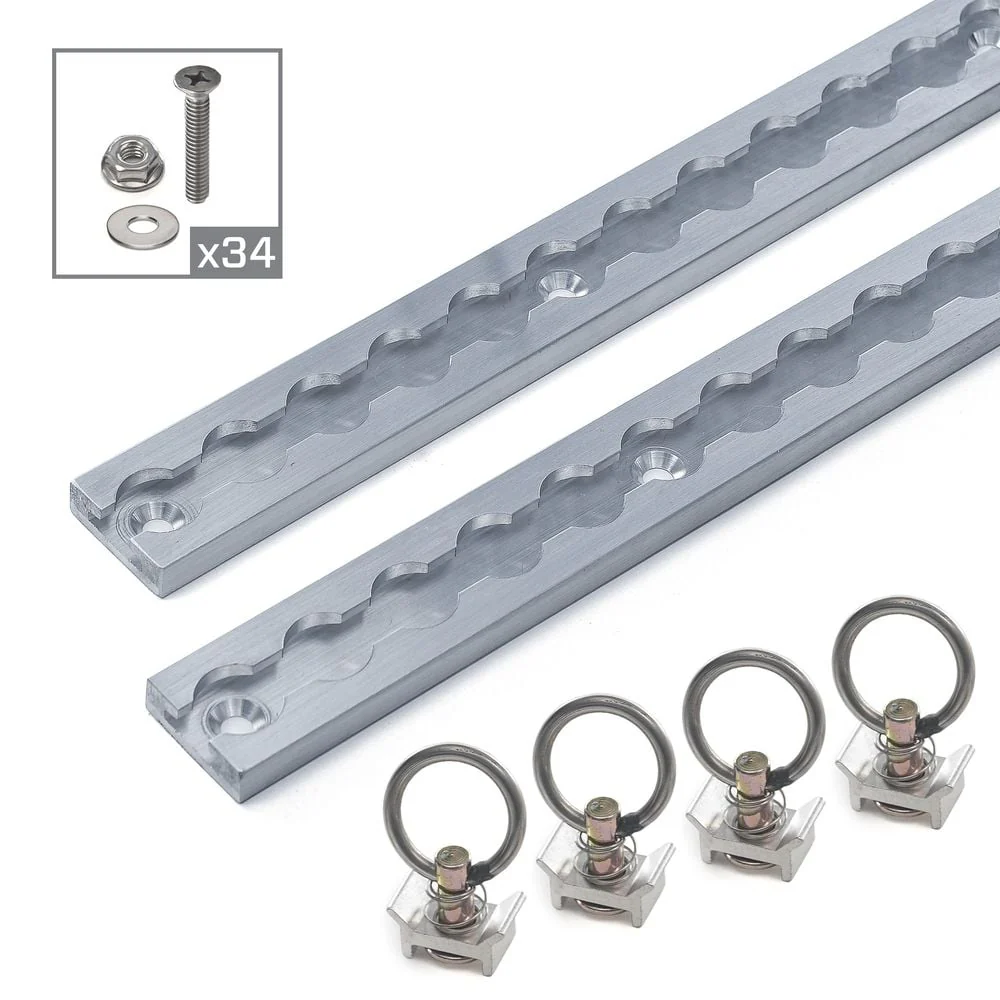 Mac's Tie Downs VersaTie Recess-Mounted Track Kit with Square Edge - Series 2 - Image 5