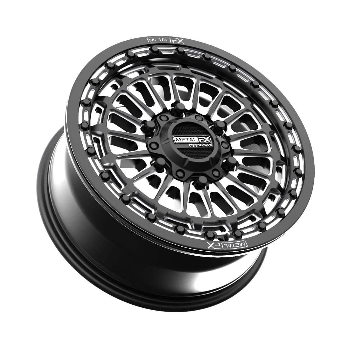 MetalFX Delta 6R Beadlock (6 Lug) - Satin Black Contrast Cut - Image 5