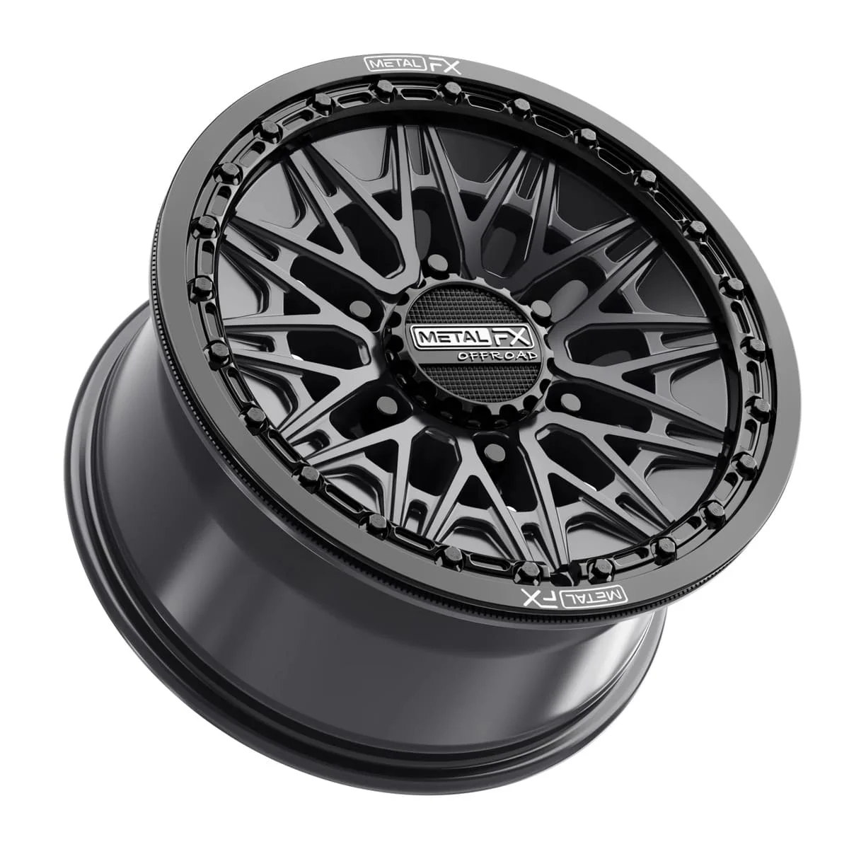 MetalFX Alpha 6R Beadlock - Satin Black w/ Gloss Black Ring - Image 2
