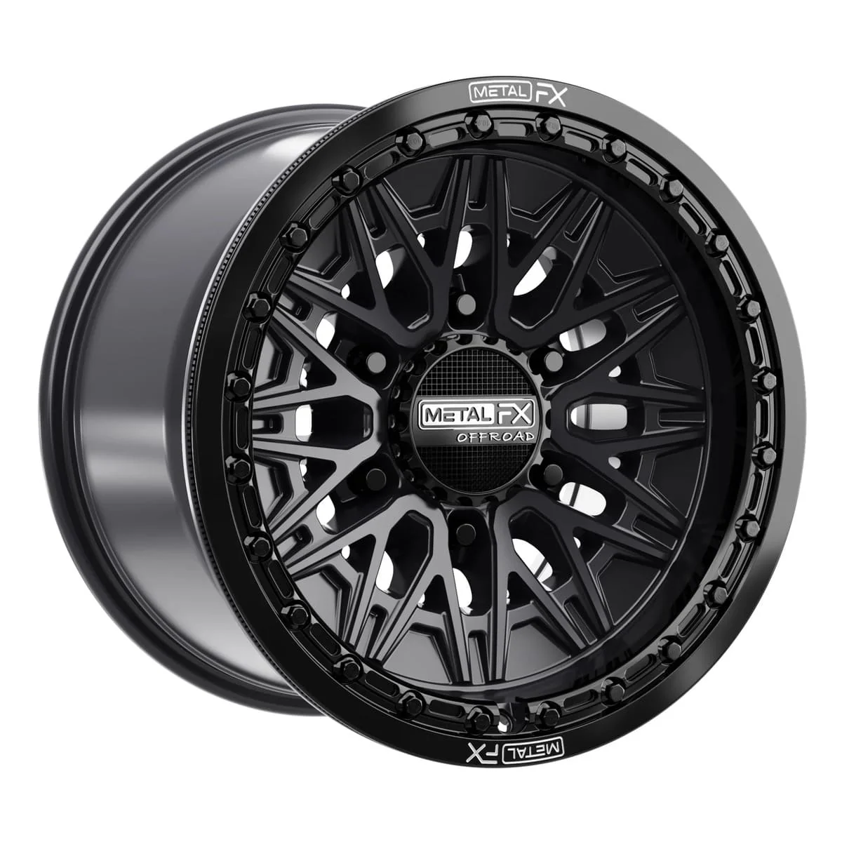 MetalFX Alpha 6R Beadlock - Satin Black w/ Gloss Black Ring - Image 3